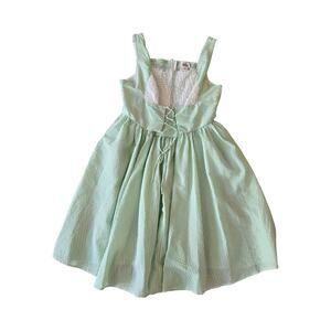 Unique Vintage Green Lace-Up Dress Size: 4XL